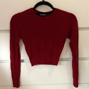 American Apparel Cropped Red Thin Sweater